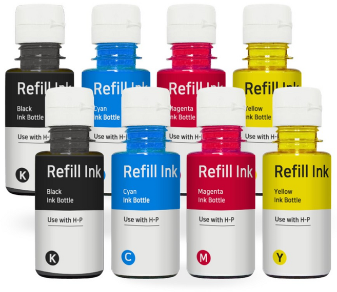 [호환] 삼성 INK-K610 C610 M610 Y610 4색 무한 리필 잉크 SL-T1670W J1560W T1672W T2170W T2270DW T2270W T2270FW, 2세트, 검정+파랑+빨강+노랑