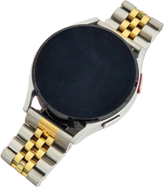 영스피플 갤럭시워치 4 5 6 7 호환 쥬빌레 메탈 스트랩 밴드 프로 클래식 스틸 시계줄 줄질, 20mm, 실버골드