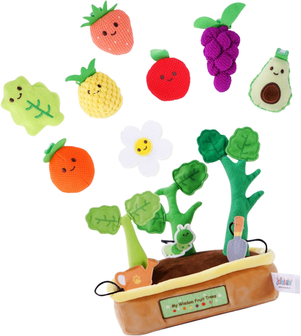 Jollybaby 유아용 안전한 패브릭 토이 과일나무 소꿉놀이 세트, 1세트, 혼합색상