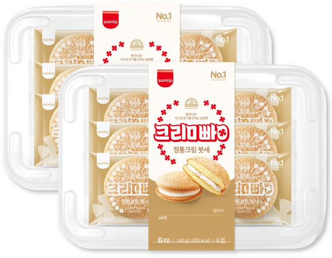 삼립 정통크림 붓세 (6입)x2곽 (총 12입), 40g, 12개