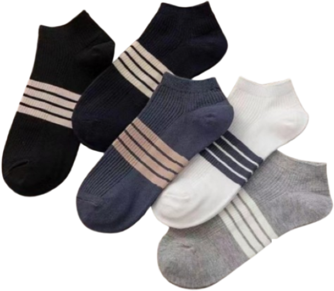 싹스가노랗다 남성 레트로 스트라이프 심플 발목 양말 4선 10켤레