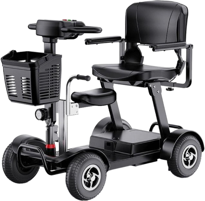 접이식 노인용 전동 스쿠터 휠체어 노인차, 1개, 블랙 보조의자 20A 리튬, 기본 색상