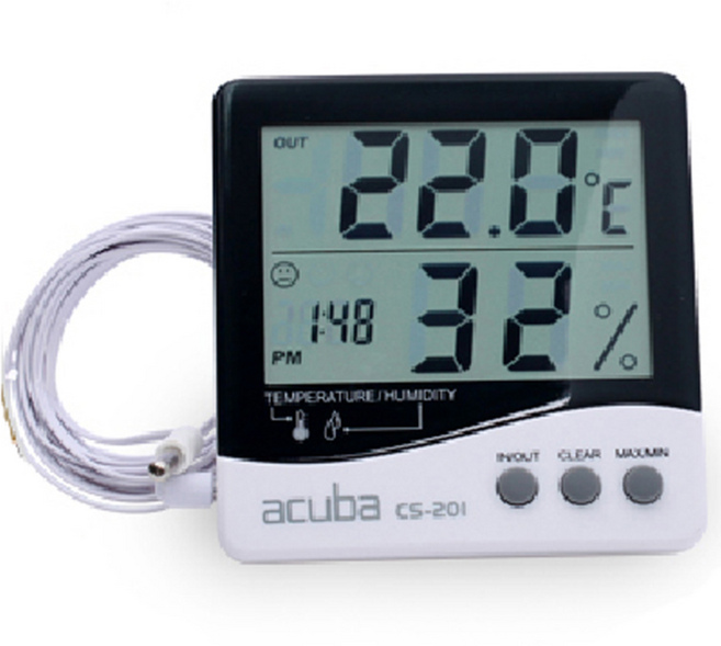 아쿠바 디지털 온습도계 CS-201 실내 실외 온도계 습도계, 1개
