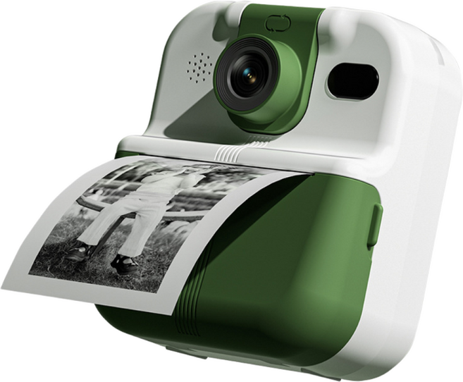 HOMIE 카메라 2.4인치 ips 화면 디지털카메라 6k 픽셀 빈티지 필름카메라 6롤인쇄지 32GB, 녹색