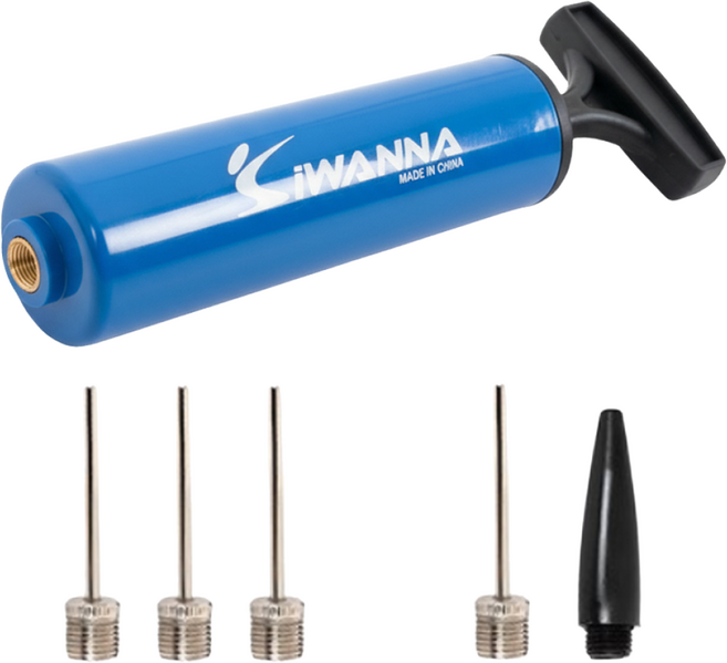 아이워너 미니 볼펌프, 블루 + 공기 주입 바늘 3개, 1개