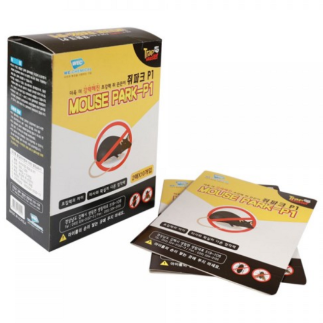 프리미엄 쥐파크P1 쥐덫 쥐약 끈끈이트랩 마우스트랩 쥐끈끈이, 10개