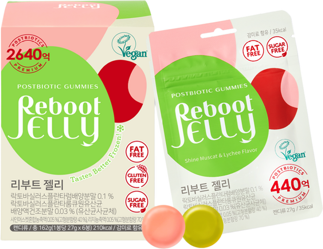 리부트 무설탕 무지방 유산균 젤리, 27g, 6개