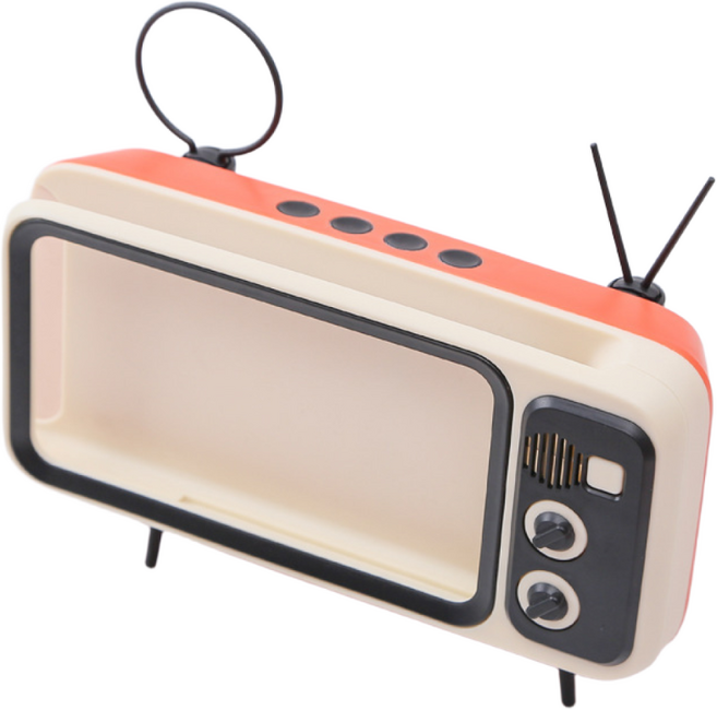 클래식 레트로 스마트폰 티비 거치대 핸드폰 휴대폰 스탠드 탁상, 1개, 오렌지