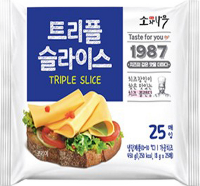 소와나무 트리플 슬라이스 치즈 450g 25매, 1개