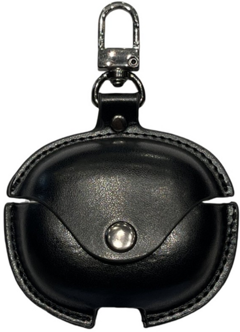 ESSENWOO 가죽 에어팟 케이스 3 & 4 & 프로2&3 세대, 블랙, 에어팟3