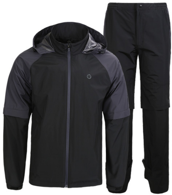 선덜랜드 남성 컬러믹스 골프 레인웨어/비옷 상/하의세트 - 16251RW05, 95, 블랙, 1개