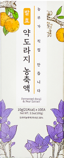 청숨 발효 약도라지 농축액 스틱형, 100g, 1박스, 10개입