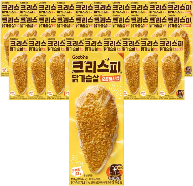 굽네 크리스피 닭가슴살 오븐바사삭 110g, 30개