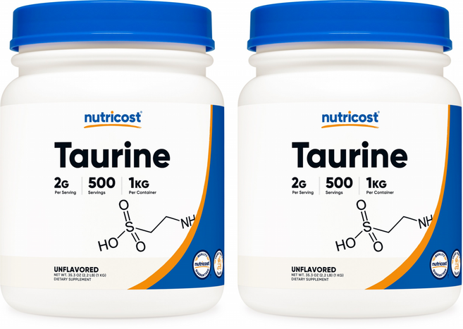 Nutricost Taurine Powder 뉴트리코스트 타우린 파우더 1kg 2팩, 2개