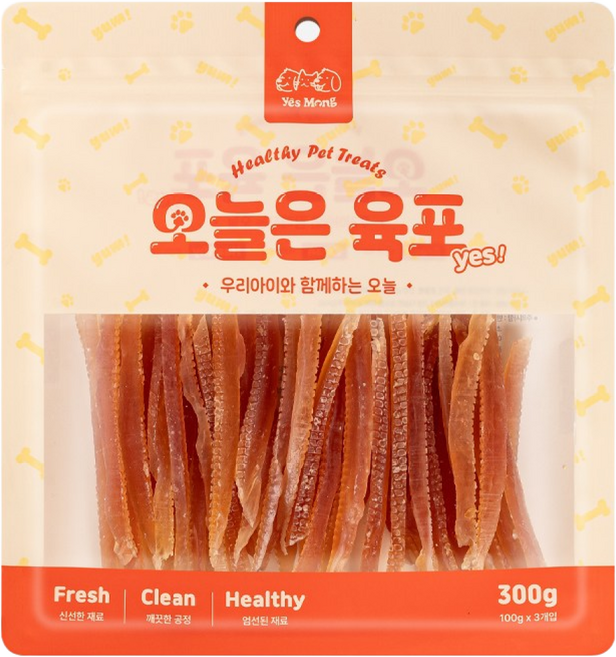 예스몽 오늘은 육포 강아지 간식, 닭가슴살 소프트스틱, 300g, 1개