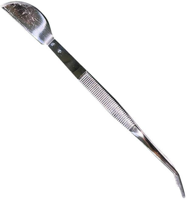 일제핀셋 반달 구불이형 분재 하엽정리 미세 원예용 다용도 분갈이 핀셋, 1개