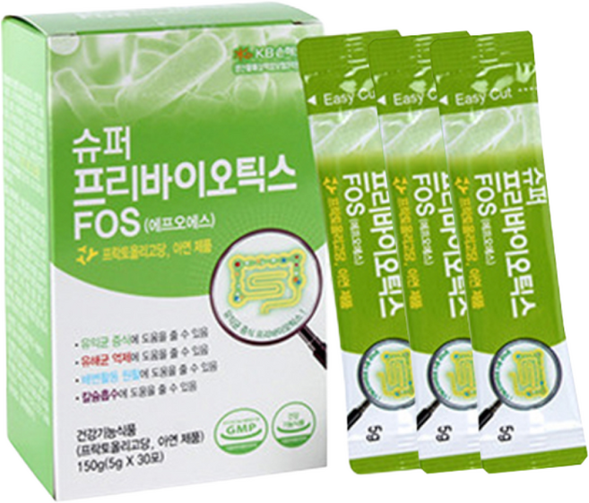 하루웰빙 슈퍼 프리바이오틱스 FOS 유산균먹이 프락토 갈락토 올리고당 스틱, 150g, 6개