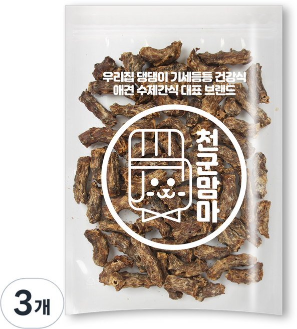 천군맘마 강아지 수제 간식, 오리목뼈맛, 500g, 3개