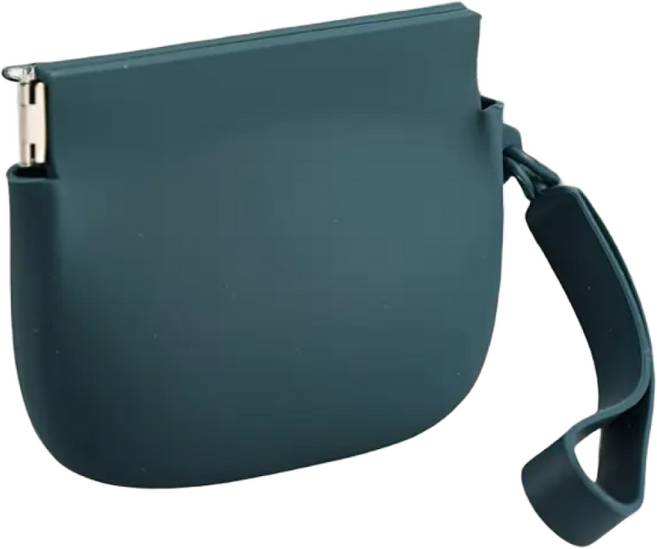 세컴 강아지 휴대용 간식 실리콘 파우치, 1개, 짙은 녹색