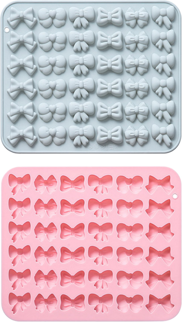 이홈베이킹 실리콘몰드 6종리본36개 색상 랜덤발송1개, 블루 핑크 랜덤발송, 1개