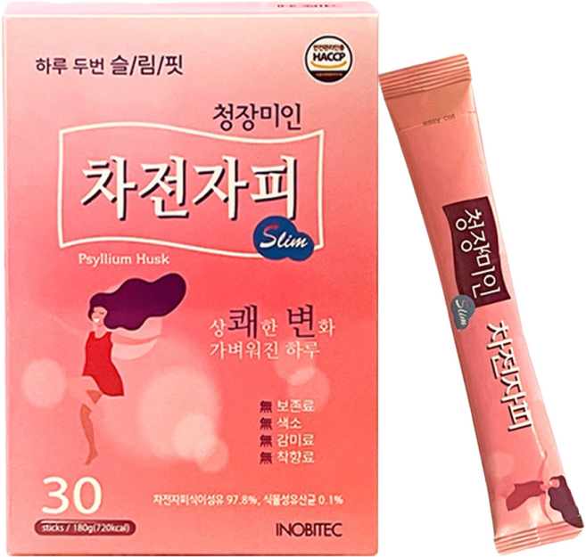 하루두번 청장미인 차전자피 식이섬유, 1박스, 30회분