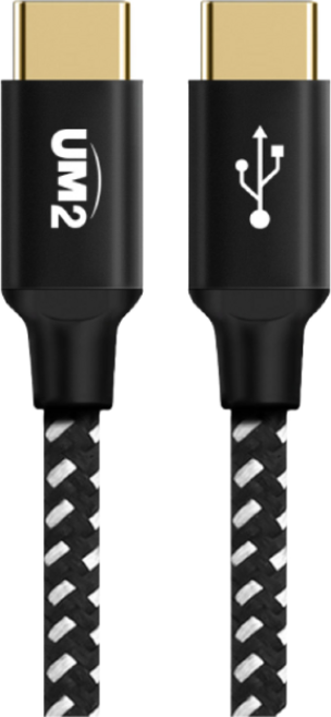 유엠투 C to C타입 PD 60W 고속 충전 케이블, 2m, 블랙, 1개