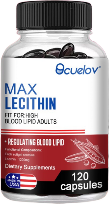 레시틴 보충제 - 콜레스테롤 심혈관 및 심장 건강을 돕고 손상된 세포막을 복구하며 노화를 지연시킵니다., 120정