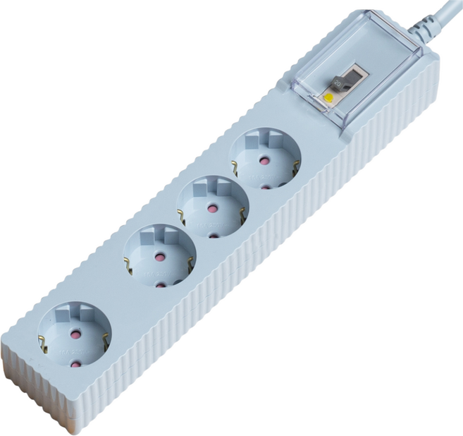 파워존 고용량 웨이브 멀티탭4구 누전차단 50cm 1.5m 3m 5m 7m 에어컨 냉풍기, 3m파스텔블루 wlb430PBL, 1개
