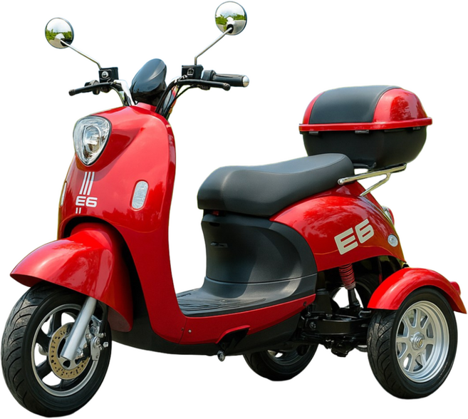 모디고 세발 전기스쿠터 전기 오토바이 전동차 리튬 배터리 출퇴근 성인용 삼륜 삼발이, 레드, 48V20A40km납산