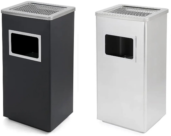 은광 휴지통 겸용 재털이 야외 스탠드 업소용 재떨이 대형 실외 야외용 스탠드 스텐 재떨이 흡연실 담배 흡연장, 블랙, 1개