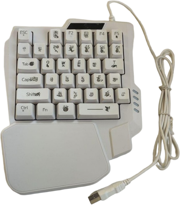 기계식 키보드 한손 키보드 유선 반투명 키캡 치킨먹는 키보드 게이밍 학생용, free, 흰색 멤브레인