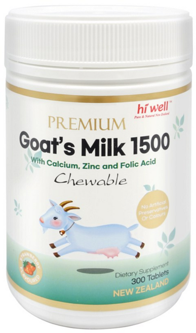 hiwell Goats Milk 1500 하이웰 산양유 츄어블 300정 뉴질랜드 고트밀크, 1개