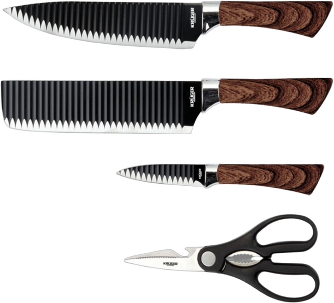 독일 프리미엄 칼 3P + 가위 1P 세트 날카로움 주의, 식도,중식도,과도,가위, 1세트