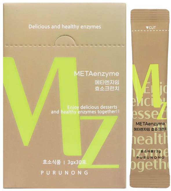 푸르농 메타엔자임 단백질 탄수화물 분해효소 초코쿠키맛, 30개, 3g
