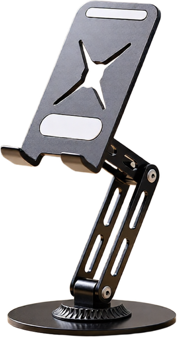 오우하하 360도 회전 높이 조절 태블릿 핸드폰 거치대, 1개, 블랙