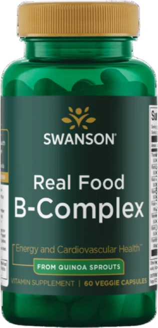 스완슨 리얼 푸드 B-콤플렉스 프롬 퀴노아 스프라우트 베지 캡, 1개, 60정 - 쿠팡