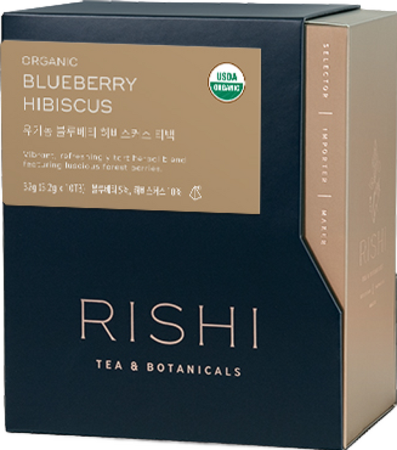 리쉬티 유기농 블루베리 히비스커스 10티백, 1박스, 10개입