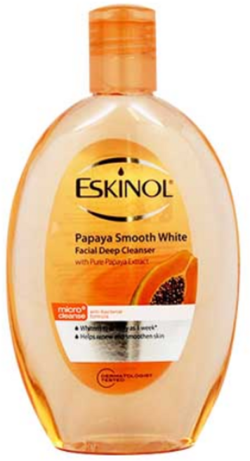 Eskinol Papaya Smooth White Facial Deep Cleanser 에스키놀 파파야 페이셜 클렌저, 1개, 225ml