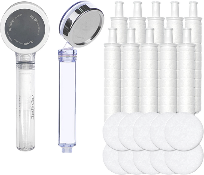 아토젯 샤워기 염소녹물제거 필터 헤드 10 + 바디 10, 10개, 무향