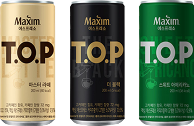 동서식품 맥심 티오피 혼합 / 마스터라떼 블랙 스위트아메리카노 각 12개씩, 36개, 200ml