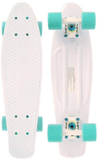 버즈런 KC인증 22.5 버즈라이더 크루져보드 스케이트보드 티툴사은품증정, 화이트, 1개