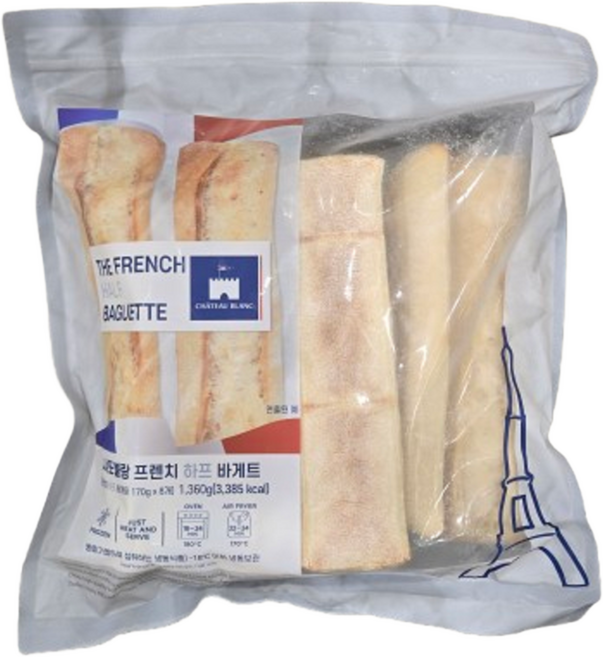 사또블랑 프렌치 하프 바게트 8입 아이스박스포장 [트레이더스], 2개, 1.36kg