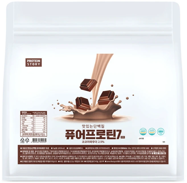 프로틴스토리 맛있는 단백질 퓨어프로틴 초코, 1kg, 1개 - 쿠팡