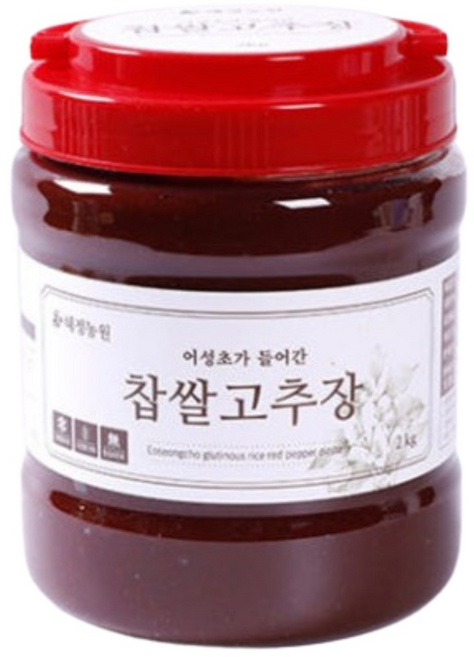 착착감기는 맛의 일품! 국내산 100% 어성초 찹쌀 고추장 2kg, 1개