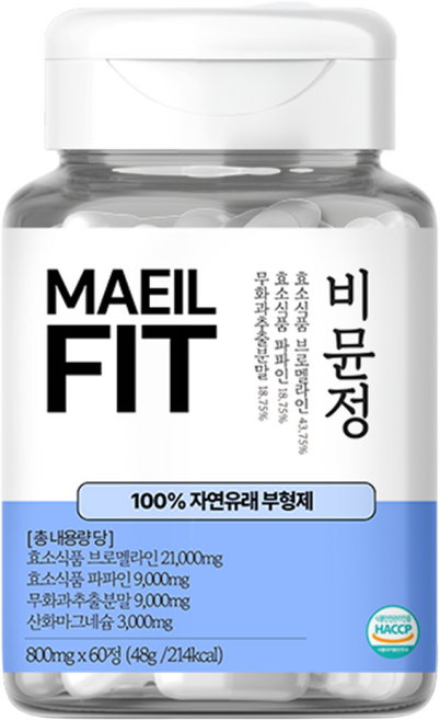 매일핏 비뮨정 고함량 브로멜라인 파인애플 효소 마그네슘, 1개, 60정