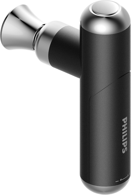 필립스 휴대용 BLDC 초경량 미니 마사지건 + 헤드 4종 세트 PPM7318, 블랙