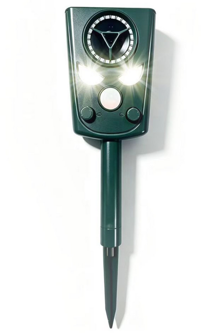 태양광 초음파 해충퇴치기 적외선탐지동물 야생멧돼지 두더지 고라니 퇴치 LED 경보음 360도적외선 퇴치기, A808