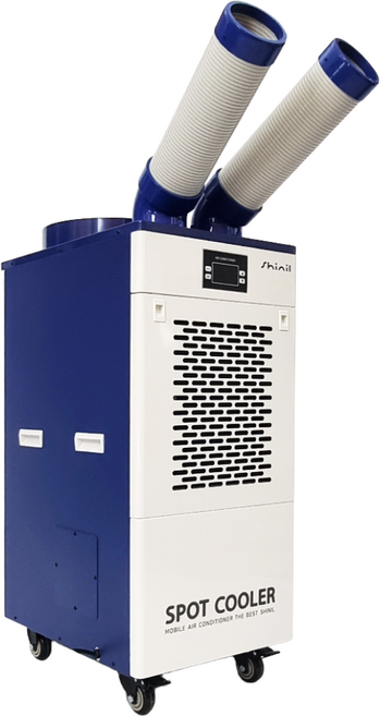 신일 산업용에어컨 1구 2구 3구 코끼리에어컨 업소용 산업용 공업용 실외기없는 에어컨, 5. 2구 산업용에어컨(블루 19평형)