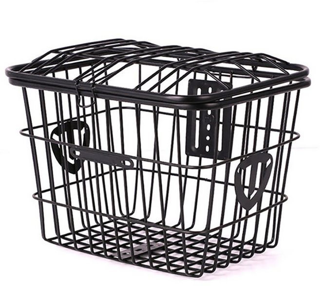 짐받이 장바구니 철 바스켓 걸이식바구니 탈부착 자전거 덮개형 바구니 G332, 1개