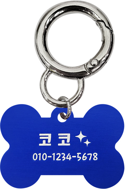 DDASE 반려동물 가벼운 강아지 인식표, 1개, 뼈다귀-블루